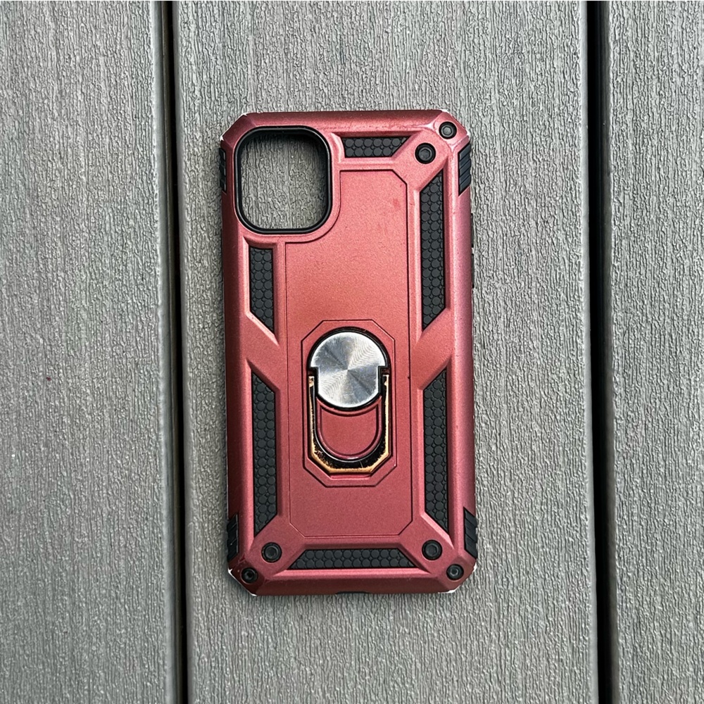 Red and Black iPhone 14 Case with Ring Holder